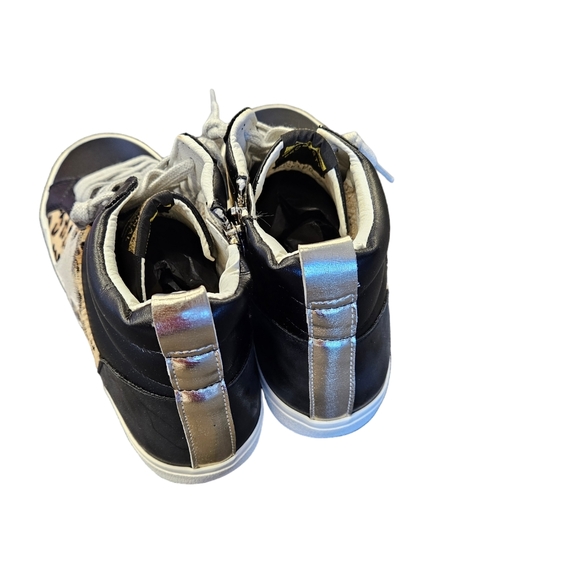 Vintage Havana Lester Black Leopard Mid Sneaker Leather NEW - Picture 6 of 9